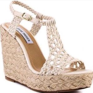 STEVE MADDEN “Manngo” Crochet Wedge  Heels